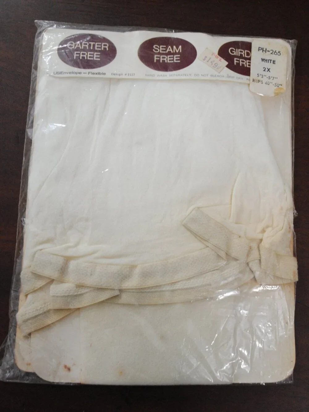 Vintage Extra Width White Panty Hose Plus Size 2X 1960s-70s Sealed NOS